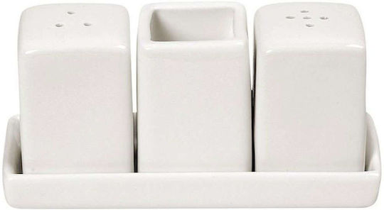 Siders Salt Pepper Toothpick Set with Ivory Stand 13.5x5.5x6.2cm Packaging 2 Pieces