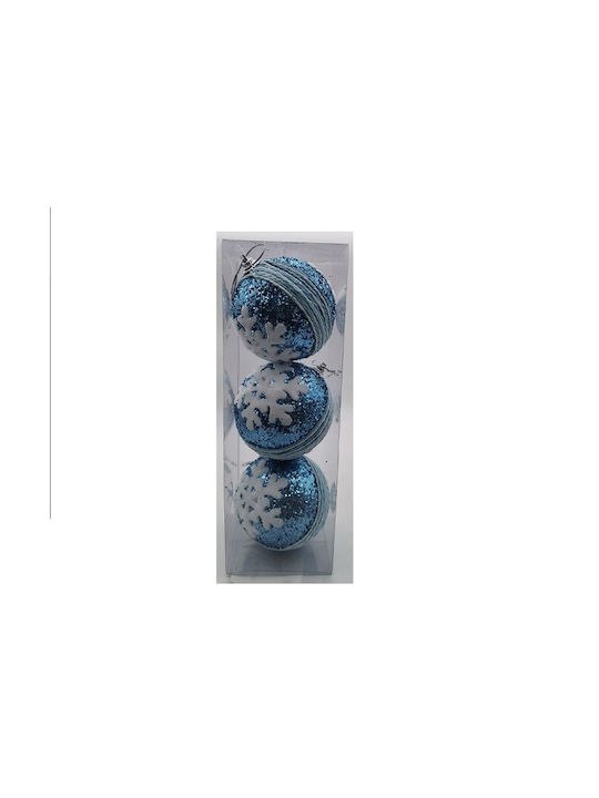 Christmas Balls Blue White 3pcs M042