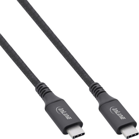 InLine Braided USB 2.0 Cable USB-C male - USB-C Black 1m (35901A)