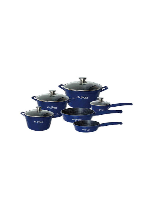 Cheffinger Cookware Set of Aluminum with Non-stick Coating 10pcs