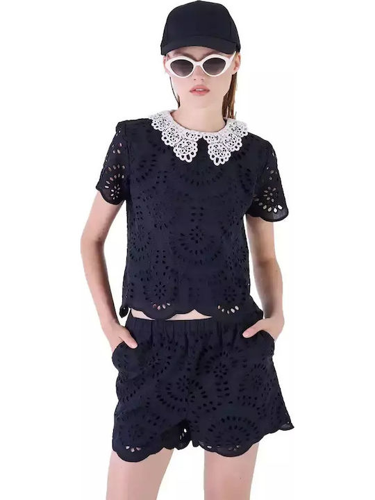 Women's Blouse Cotton Black