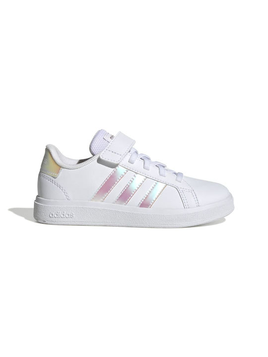 Adidas Παιδικά Sneakers Grand Court 2.0 El K με Σκρατς Λευκά