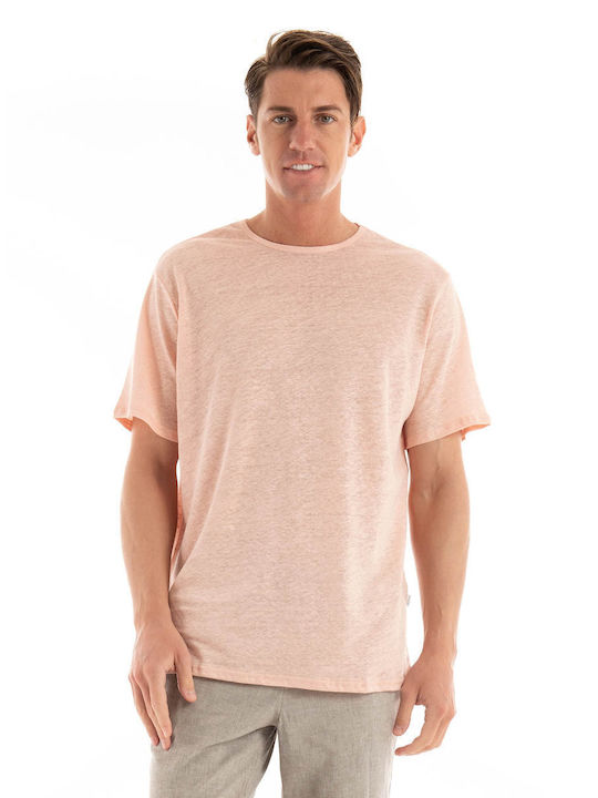 Selected Herren T-Shirt Kurzarm Light Salmon