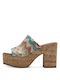 Tamaris Mules mit Chunky Absatz in Beige Farbe