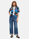 Superdry Ovin Beach Resort Women's Long Sleeve Shirt Blue