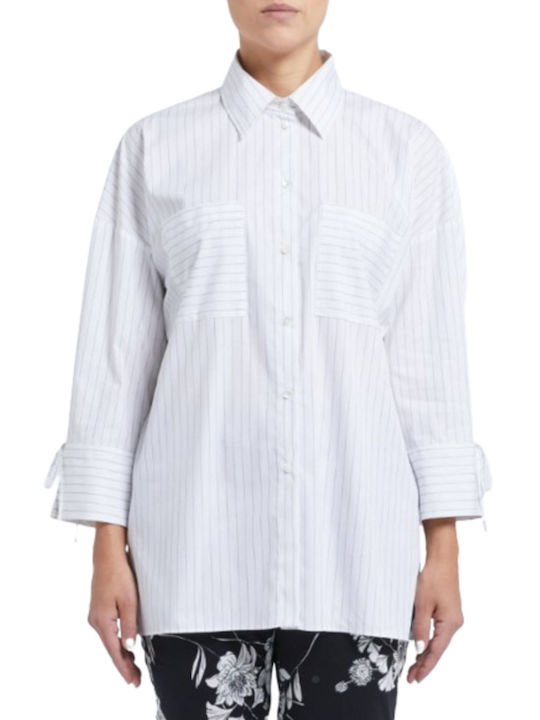 Pennyblack Women's Striped Long Sleeve Shirt White