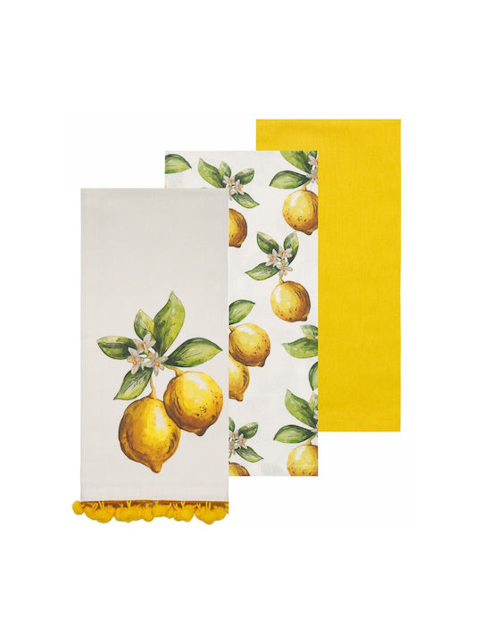 Kentia Towel made of 100% Cotton in Yellow Color 40x60cm 3pcs