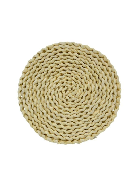 Ankor Round Wicker Placemat White 20cm