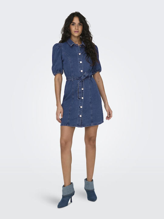 Only Mini Hemdkleid Kleid Blau