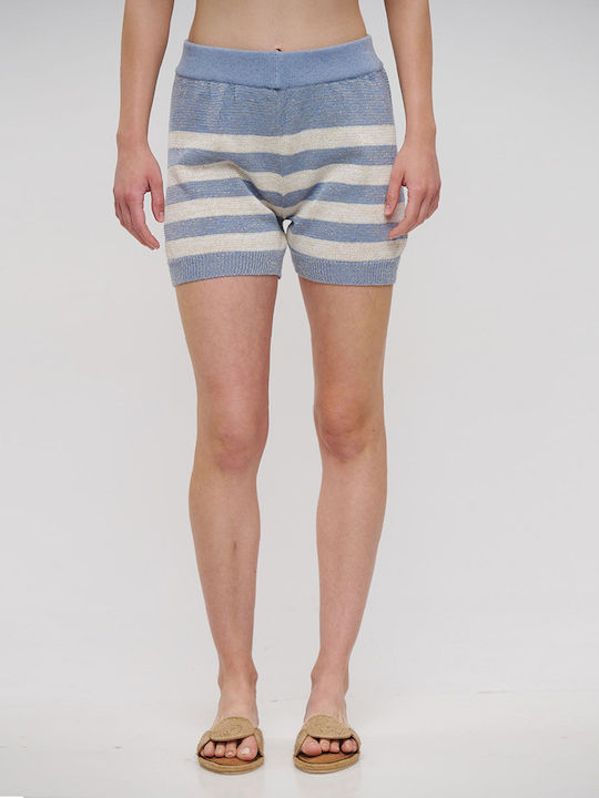 Ble Resort Collection Γαλαζιο Damen Kurze Hosen Strand Grey/blue/white