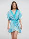 Ble Resort Collection Дамска Риза Дълга Кафтан За Плаж Тюркоазена