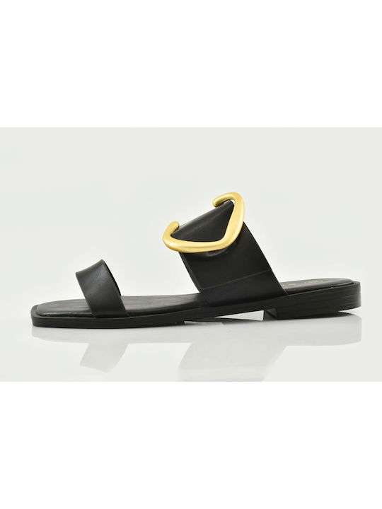 Envie Shoes Women's Flat Sandals in Black Color