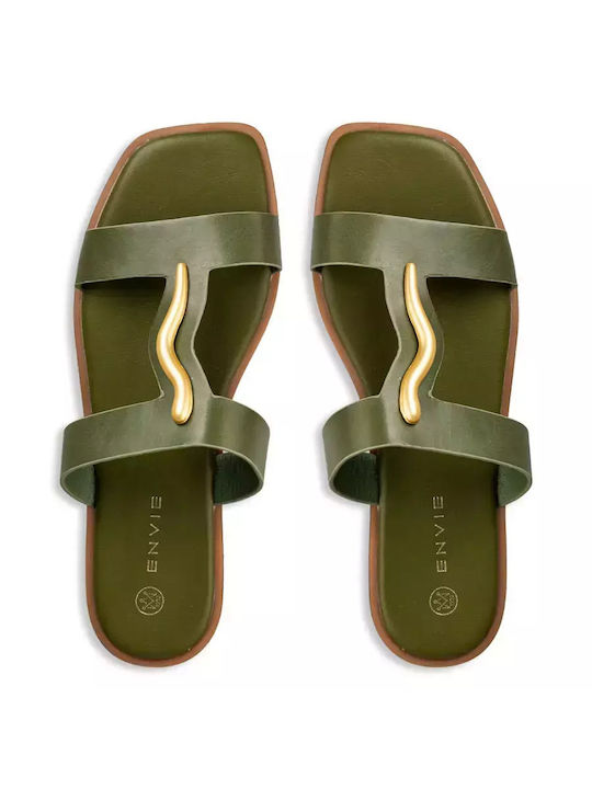 Envie Shoes Women's Flat Sandals in Green Color