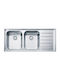 Franke Nex 621 Ένθετος Νεροχύτης Δεξιός Inox Μ116xΠ51cm Ασημί