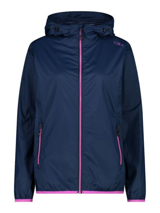 CMP Women's Short Lifestyle Jacket Waterproof for Winter with Hood Blue