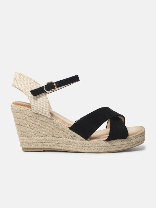 InShoes Platforme dama în stil espadrile Negre