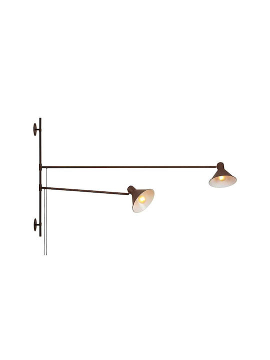 Fan Europe Duetto Μοντέρνο Φωτιστικό Τοίχου Χάλκινο 154x90x21εκ.