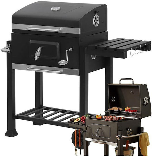 Charcoal Grill With Lid And Thermometer 110x47cm