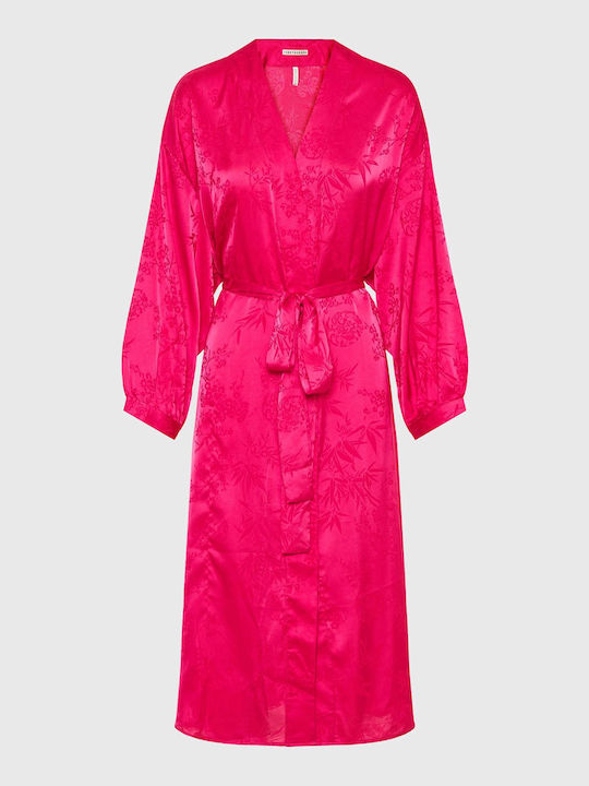 Funky Buddha Long Women's Kimono Fuchsia