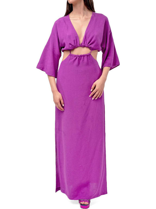 Moutaki Kleid Abend Lila