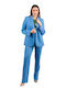 Baziana Women's Crepe Blazer Blue Chalk
