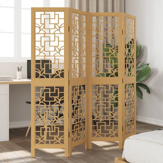 vidaXL Decorative Room Divider Wooden with 4 Panels 140x160cm