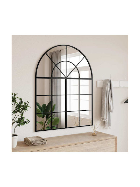 vidaXL Wandspiegel mit Schwarz Metallisch Rahmen 100x80cm 1Stück