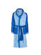 Dimcol Kinderbademantel Happy Smile Hellblau mit Kapuzen-