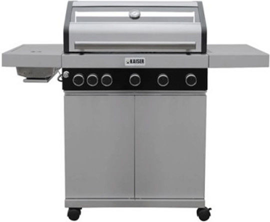 Kaiser Profi Gasgrill Rost 61cmx41cmcm mit 5 cm 15kW und Seitenbrenner