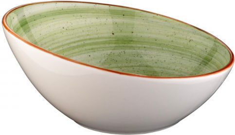 Bonna Servierschüssel Rund aus Porzellan Grün mit Durchmesser 22cm