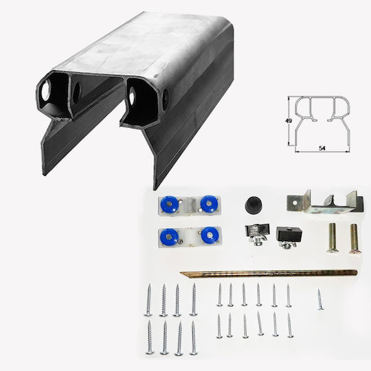 Aluminum Rail Mechanism Aluminum Rail Fittings Set Niko-helm Hellas 03.412 45h Length 240cm Single leaf Sliding door Sliding door Sheet weight Up to 60 kg