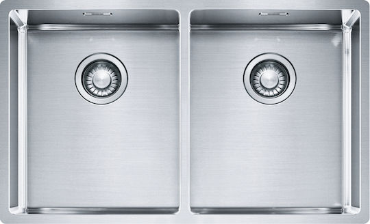 Franke Box Bxx 220 34-34/120 1270370188 Undermount Sink Inox W74xD45cm Silver