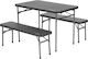Coleman Pack Away Camping Table Set in Case Black 4 Pieces