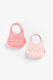 Mothercare Αδιάβροχη Σαλιάρα Σιλικόνης Ροζ 2τμχ