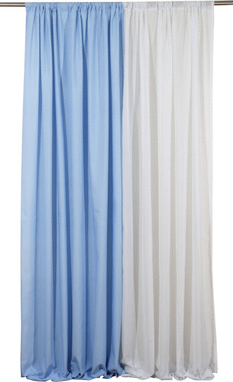Viopros Curtain with Tunnel Konfeti White 140x270cm