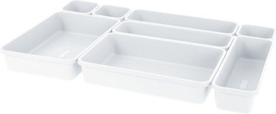 Excellent Houseware Κουταλοθήκη Ελεύθερης Σύνθεσης Πλαστική 8τμχ Λευκή