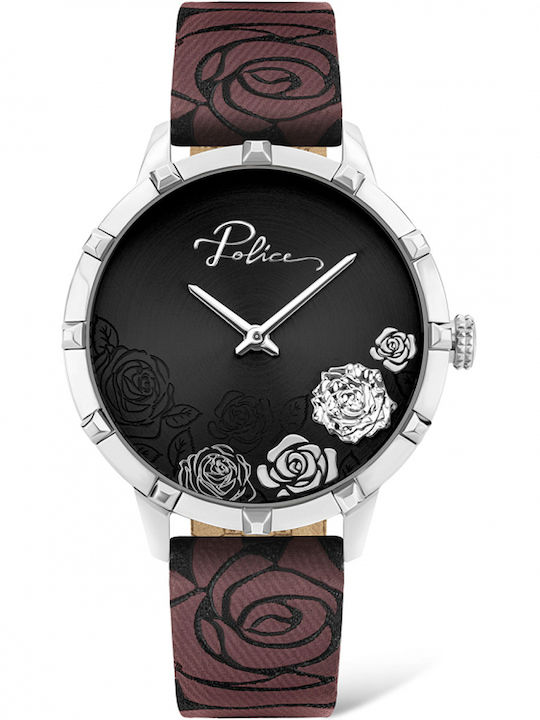 Police Women's Watch with Brown Leather Strap
