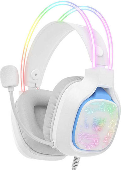 Onikuma X22 Over Ear Gaming Headset με σύνδεση 3.5mm / USB Λευκό