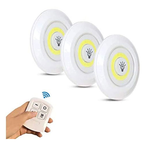 LED Light Switch for Closets with Battery, Remote Control and Sticker for Installation