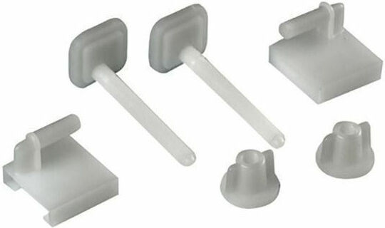 Interflex Weißes Set aus Kunststoff-Toilettensitzschrauben 131193
