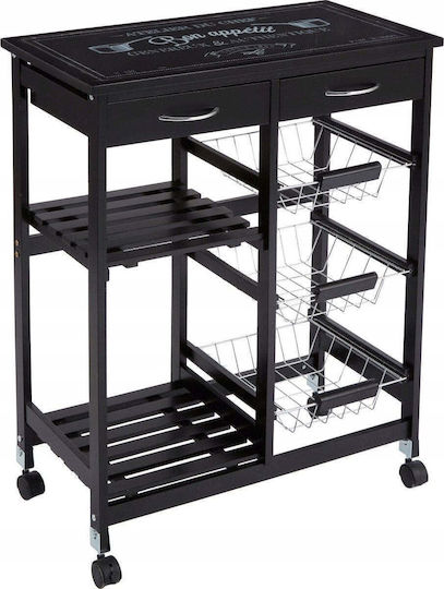 5Five Metallic Kitchen Rack 8 Tiers Black 65.5x35x81.5cm