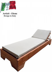 Deckchair Wooden with Cushion Brown 190x66x23cm. Deckchair Wooden with Cushion Brown 190x66x23cm.