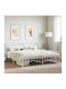 King Size Metal Bed White with Slats for Mattress 193x203cm