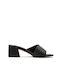 Fashion Attitude Heel Leather Mules Black