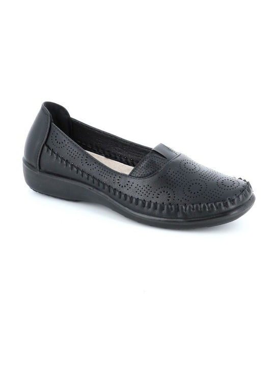 B-Soft Leather Women's Moccasins in Black Color