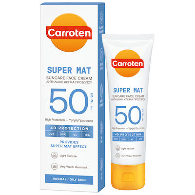 Carroten Super Mat Wasserfest Sonnenschutz Creme Für das Gesicht SPF50 50ml