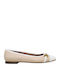 Leather Ballerinas Beige/White