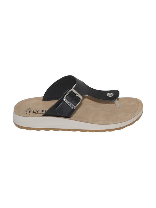 Fly Flot Frauen Flip Flops in Schwarz Farbe