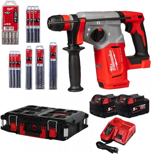 Milwaukee M18 Blhx100p502p Impact Demolition Hammer Battery Brushless 18V 2x5Ah with Chuck SDS Plus 4933498243