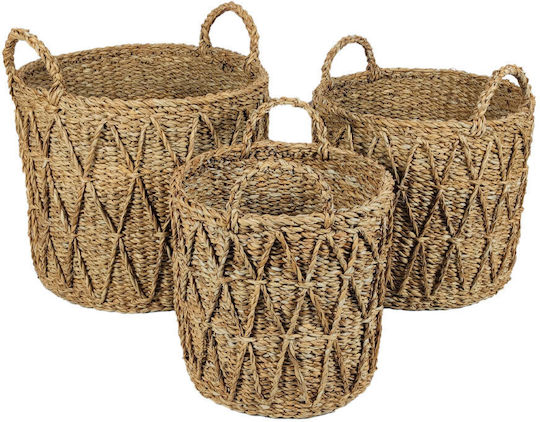 Almar Комплект кошници за вълни 3бр Морска трева Естествена D36 32 28xh30 27 25cm 1бр